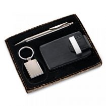 Brinde porta-cartão com acessórios 3pçs personalizado.
