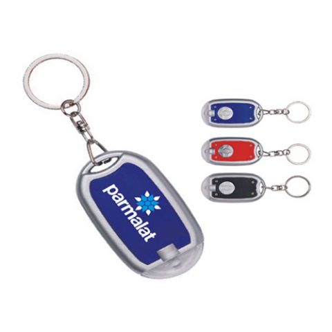 Brinde chaveiro lanterna em plástico personalizado.