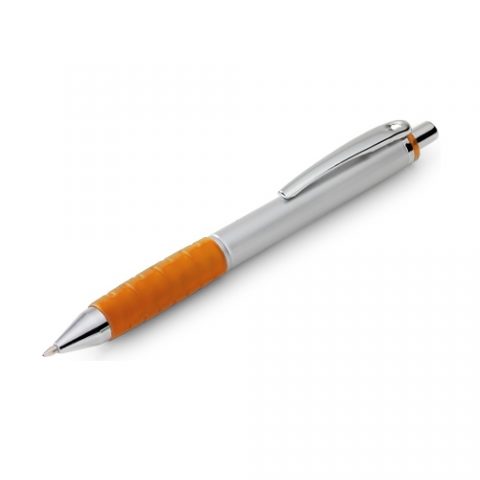Brinde caneta esferográfica semimetal personalizada.