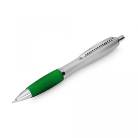 Brinde caneta esferográfica semimetal personalizada.