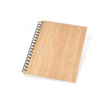 Brinde caderno ecológico com capa em laminado de bambu 96 folhas personalizado.