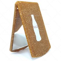 Brinde espelho de bolsa ecológico em fibra de madeira personalizado.