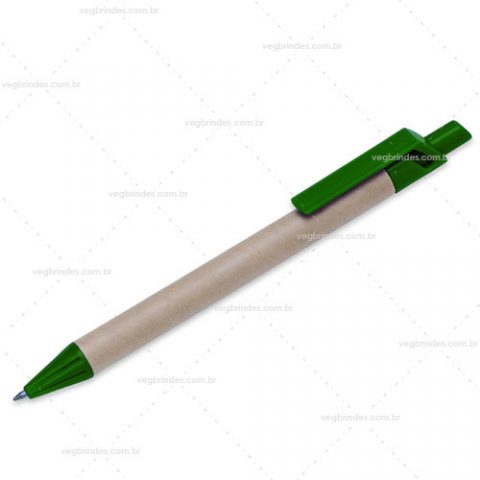 Brinde caneta ecológica reciclada personalizada.
