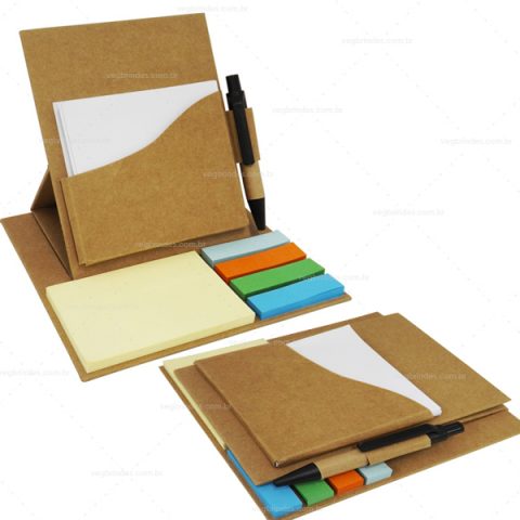 Brindes blocos de anotações cubos ecológicos personalizados.