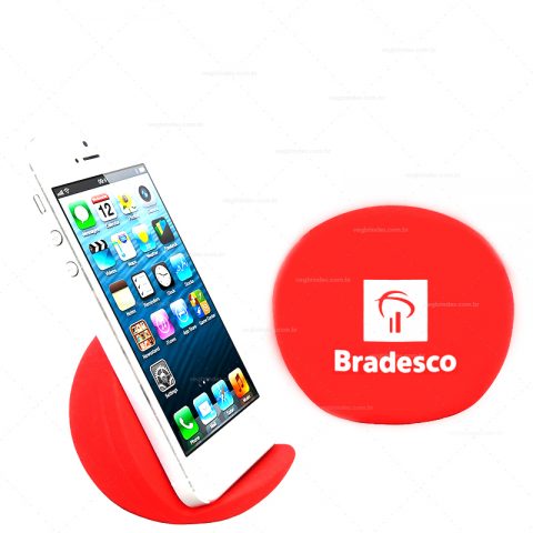 Brindes suportes para celular em vinil personalizados.
