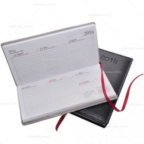 Brindes agendas de bolço personalizadas.