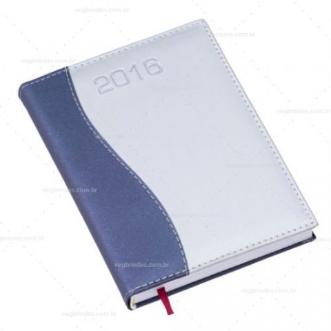 Brindes agendas diárias capa em couro sintético personalizadas.