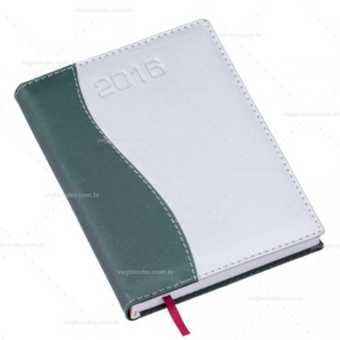 Brindes agendas diárias capa em couro sintético personalizadas.