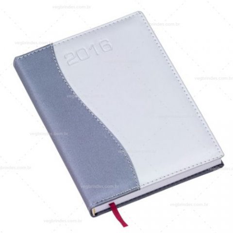 Brindes agendas diárias capa em couro sintético personalizadas.