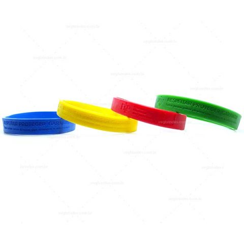 Brindes pulseiras emborrachadas personalizadas.