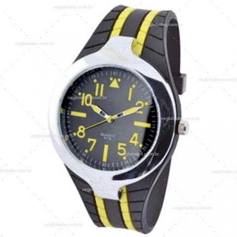 Brindes relógios pulseira silicone personalizados.