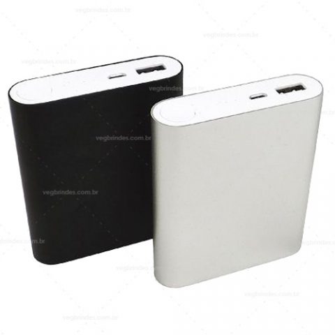Brindes carregadores portáteis power bank personalizados.