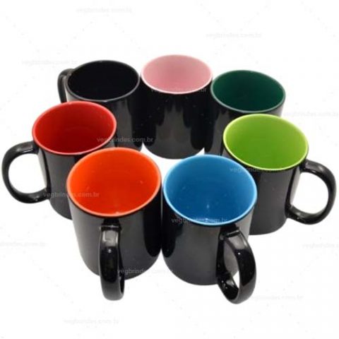 Brindes Canecas Cerâmicas Mágicas 325ml Personalizadas - Veg Brindes Curitiba.
