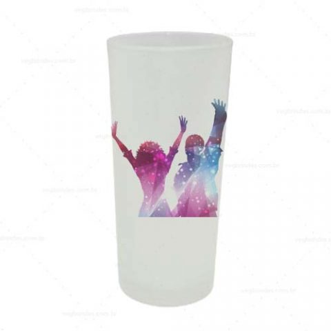 Brindes copos long drink jateado 350ml personalizados.