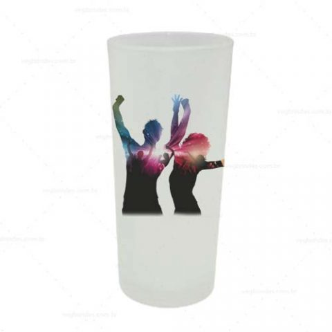 Brindes copos long drink jateado 350ml personalizados.