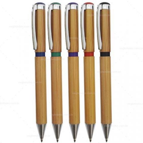 Brindes canetas ecológicas em bambu personalizadas.
