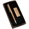 Brindes conjuntos caneta e pen drive em bambu 8gb personalizados.