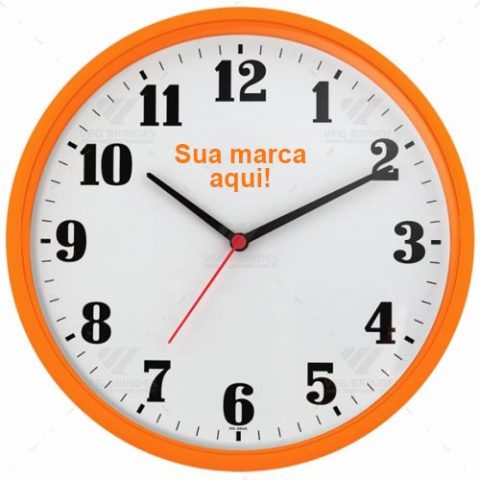 Brindes relógios de parede personalizados.