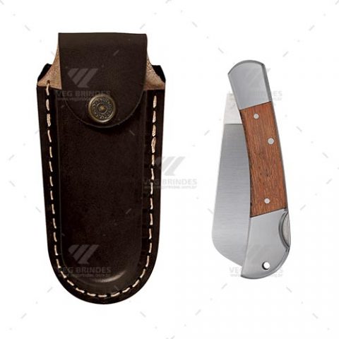 Brindes Canivetes Inox Cabo em Bambu Personalizados.
