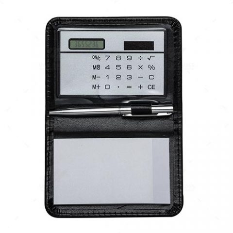 Brindes Blocos de Notas com Calculadora e Caneta Personalizados.