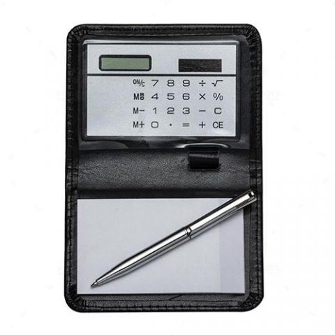 Brindes Blocos de Notas com Calculadora e Caneta Personalizados.