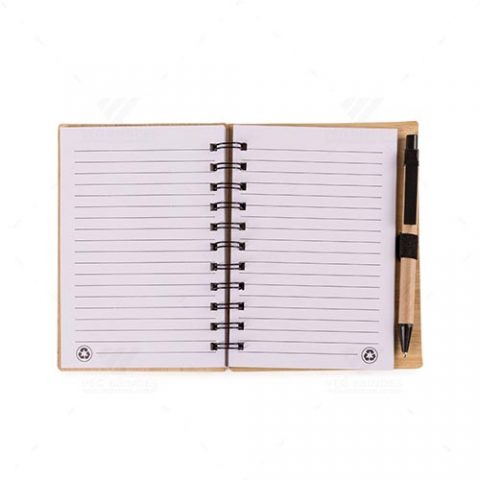 Brindes Blocos de Notas Capa Bambu Personalizados.