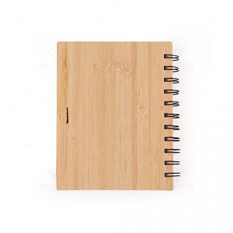 Brindes Blocos de Notas Capa Bambu Personalizados.