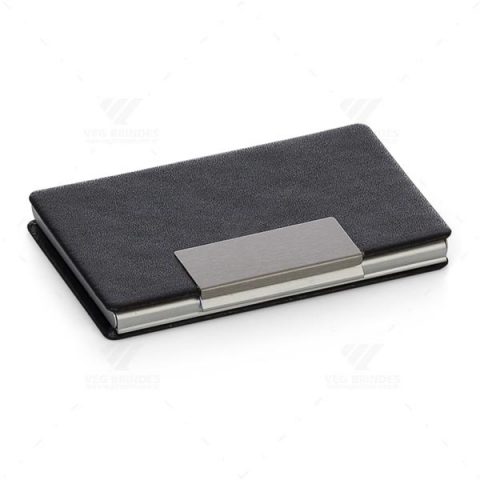 Brindes Porta-Cartões em Couro e Metal Personalizados.