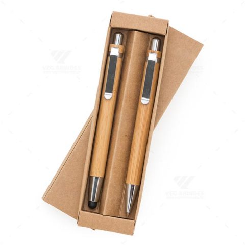Brindes Kits Ecológicos Caneta e Lapiseira Bambu Personalizados.