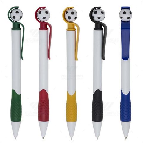 Brindes Canetas Plásticas Bola de Futebol Personalizadas.