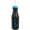 Brindes Garrafas Retrô 550ml Pretas com Canudo Personalizadas.