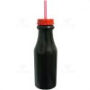 Brindes Garrafas Retrô 550ml Pretas com Canudo Personalizadas.