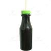 Brindes Garrafas Retrô 550ml Pretas com Canudo Personalizadas.