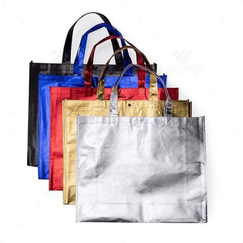 Brindes Sacolas TNT Metalizadas 40x50cm Personalizadas - Veg Brindes.