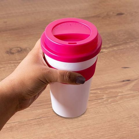 Brindes Copos Plásticos 480ml com Tampa Personalizados - Veg Brindes Curitiba.