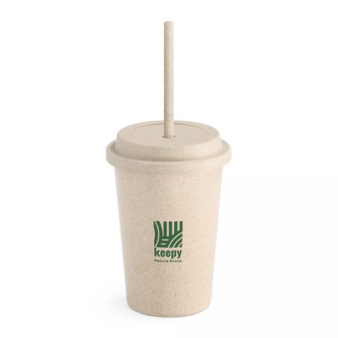 Copo Ecológico Fibra de Bambu com Canudo 450ml Personalizado - Veg Brindes Curitiba.