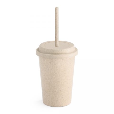 Copo Ecológico Fibra de Bambu com Canudo 450ml Personalizado - Veg Brindes Curitiba.