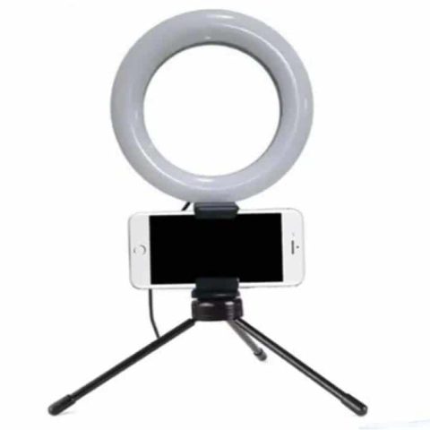 Iluminação Ring Light USB de Mesa 16cm Personalizada - Veg Brindes Curitiba.