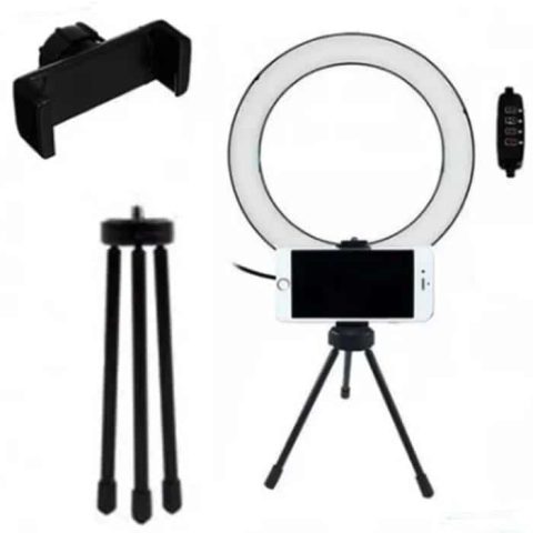 Iluminação Ring Light USB de Mesa 16cm Personalizada - Veg Brindes Curitiba.