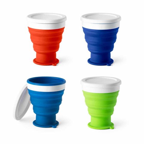 Brinde Copo Silicone Retrátil 400ml Personalizado - Veg Brindes Curitiba.