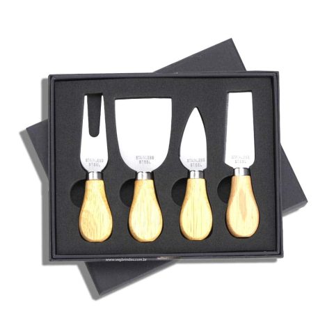 Brinde Kit Queijo 4pçs Personalizado _ Veg Brindes Curitiba.
