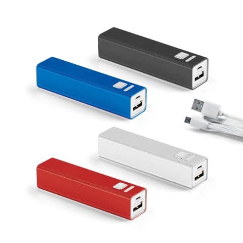 Brinde Power Bank Metal 1.800mAh Personalizado - Veg Brindes Curitiba.