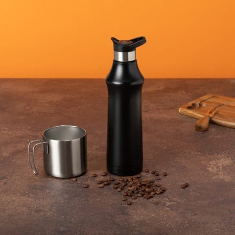 Brinde Garrafa Térmica Inox 500ml Personalizada - Veg Brindes Curitiba.