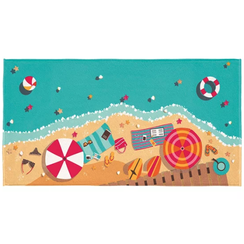 Brinde Toalha de Praia em Veludo Personalizada - Veg Brindes Curitiba.
