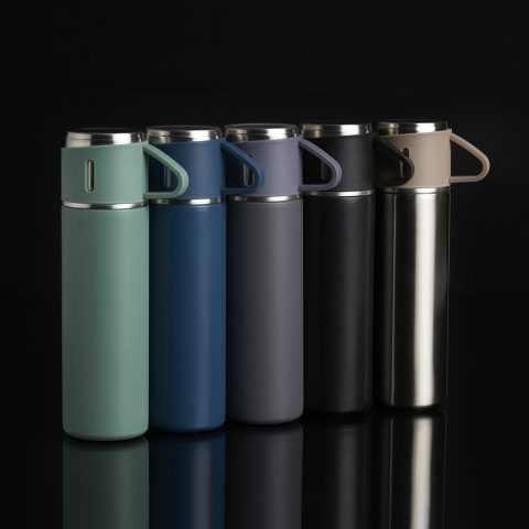 Brinde Garrafa Térmica Inox 450ml Personalizada - Veg Brindes Curitiba.