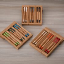 Brinde Kit Ecológico Caneta e Lapiseira Cortiça Personalizado - Veg Brindes Curitiba Personalizados.