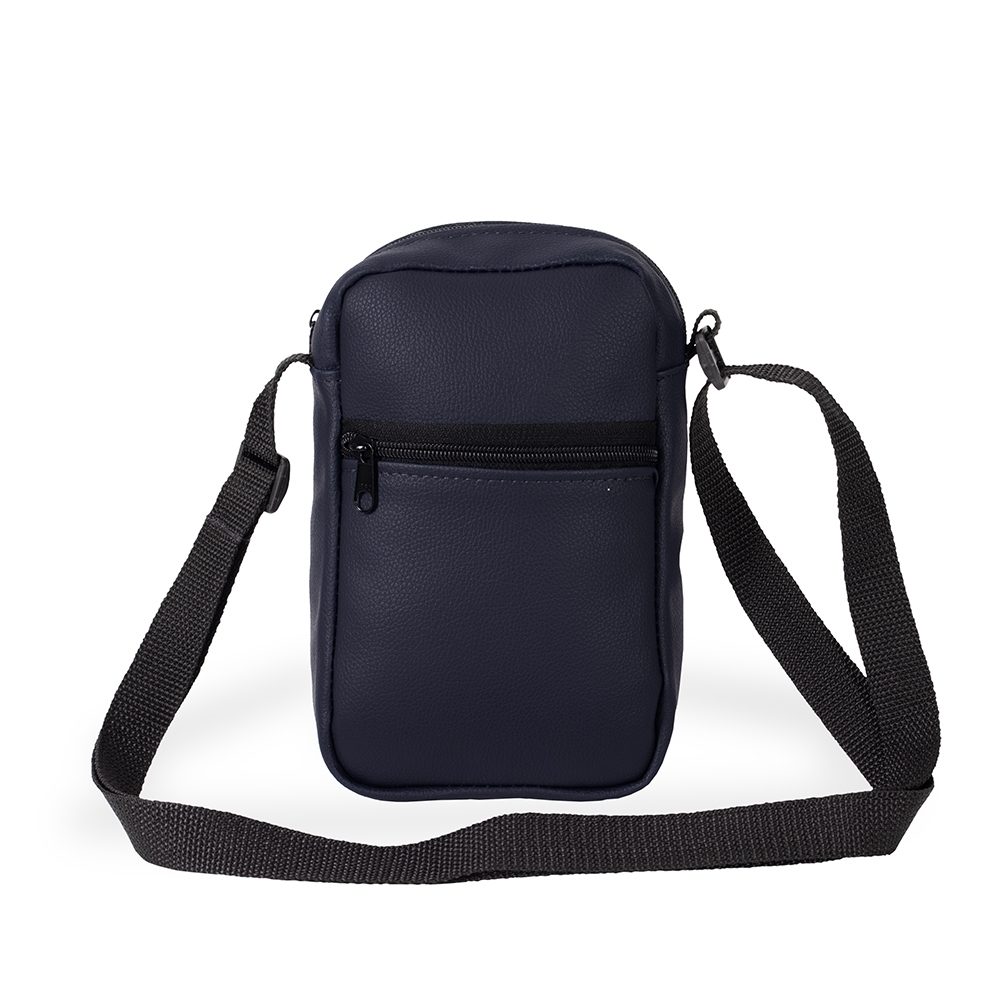 Brinde Bolsa de Ombro Couro Sintético Personalizada - Cor Azul Escuro Brinde Bolsa de Ombro Couro Sintético Personalizada - Cor Azul Escuro