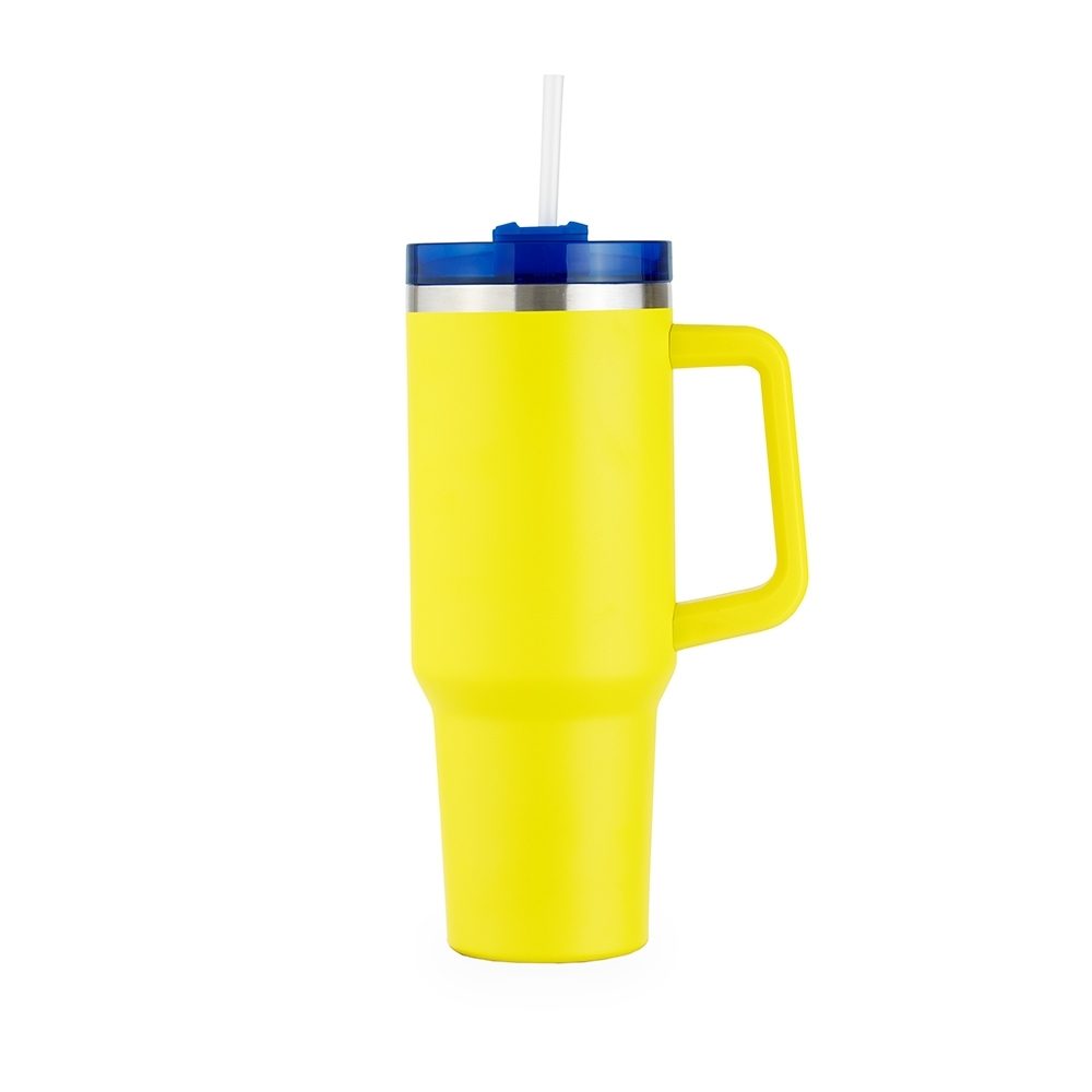 Brinde Caneca Térmica 1,2L Personalizada - Cor Amarelo Com Azul Brinde Caneca Térmica 1,2L Personalizada - Cor Amarelo Com Azul