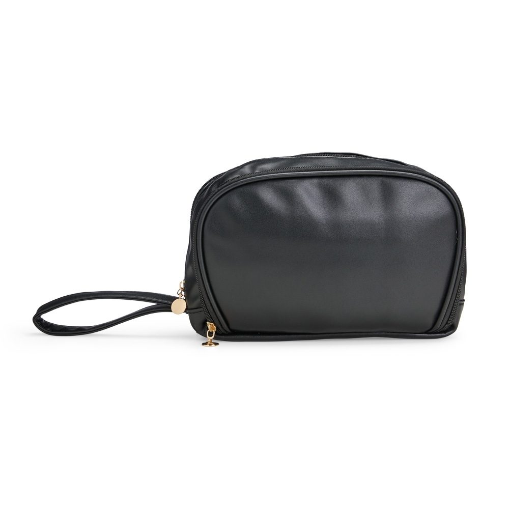 Brinde Nécessaire de Couro Sintético Personalizada - Cor Preto Brinde Nécessaire de Couro Sintético Personalizada - Cor Preto