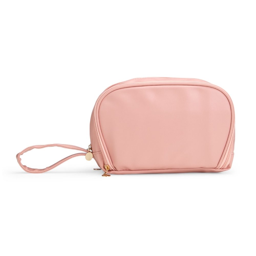 Brinde Nécessaire de Couro Sintético Personalizada - Cor Rosa Brinde Nécessaire de Couro Sintético Personalizada - Cor Rosa